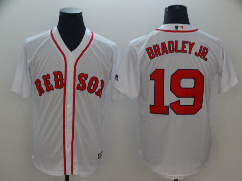 Men Boston Red Sox 19 Bradley jr White Game MLB Jerseys